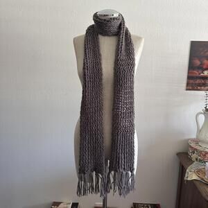 Brown hand knit scarf